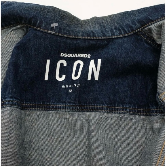 DSQUARED² ICON RUNWAY WASHED BLUE DENIM PAINT MUD COVERED VEST S 52 - Picture 6 of 6